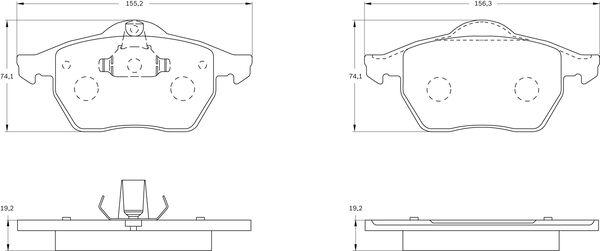 BOSCH 0 986 BB0 064 - Гальмівні колодки, дискові гальма autozip.com.ua