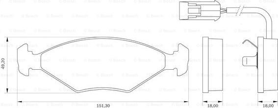 BOSCH 0 986 BB0 005 - Гальмівні колодки, дискові гальма autozip.com.ua