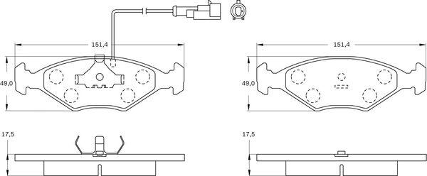 BOSCH 0 986 BB0 028 - Гальмівні колодки, дискові гальма autozip.com.ua