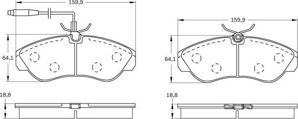 BOSCH 0 986 BB0 155 - Гальмівні колодки, дискові гальма autozip.com.ua