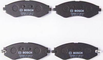 BOSCH 0 986 BB0 377 - Гальмівні колодки, дискові гальма autozip.com.ua