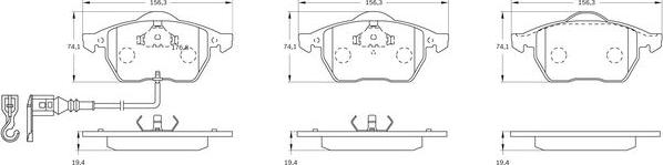 BOSCH 0 986 BB0 295 - Гальмівні колодки, дискові гальма autozip.com.ua