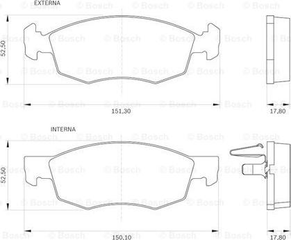 BOSCH 0 986 BB0 250 - Гальмівні колодки, дискові гальма autozip.com.ua