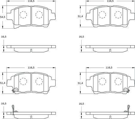 BOSCH 0 986 BB0 764 - Гальмівні колодки, дискові гальма autozip.com.ua