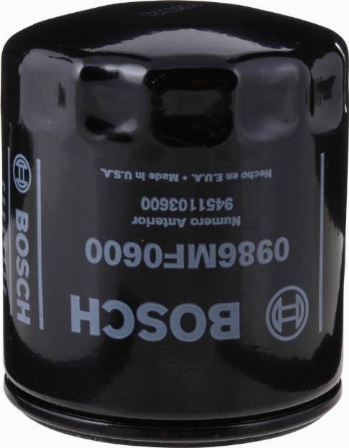 BOSCH 0 986 MF0 600 - Масляний фільтр autozip.com.ua