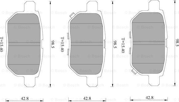 BOSCH 0 986 T11 165 - Гальмівні колодки, дискові гальма autozip.com.ua