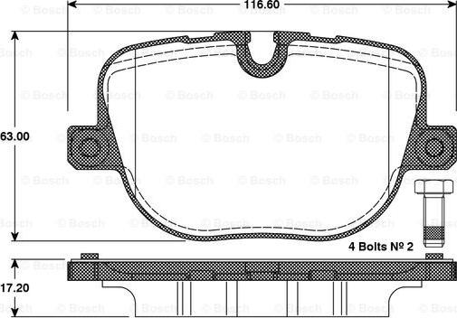 BOSCH 0 986 TB3 097 - Гальмівні колодки, дискові гальма autozip.com.ua