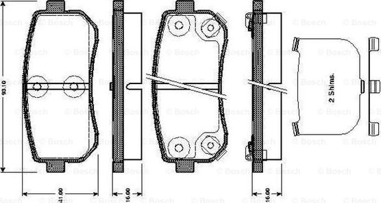 BOSCH 0 986 TB3 044 - Гальмівні колодки, дискові гальма autozip.com.ua