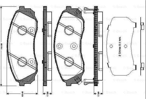 BOSCH 0 986 TB3 043 - Гальмівні колодки, дискові гальма autozip.com.ua