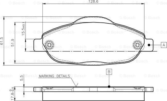 BOSCH 0 986 TB3 059 - Гальмівні колодки, дискові гальма autozip.com.ua