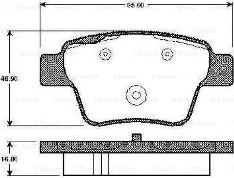 BOSCH 0 986 TB3 058 - Гальмівні колодки, дискові гальма autozip.com.ua