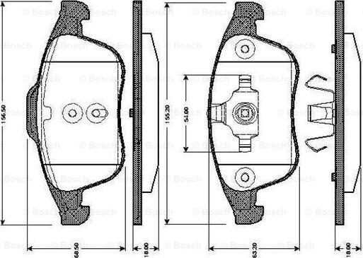 BOSCH 0 986 TB3 065 - Гальмівні колодки, дискові гальма autozip.com.ua