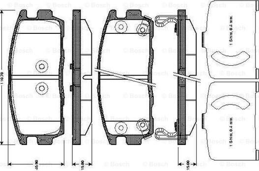 BOSCH 0 986 TB3 008 - Гальмівні колодки, дискові гальма autozip.com.ua