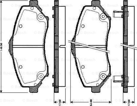 BOSCH 0 986 TB3 007 - Гальмівні колодки, дискові гальма autozip.com.ua