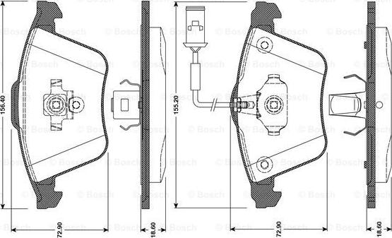 BOSCH 0 986 TB3 080 - Гальмівні колодки, дискові гальма autozip.com.ua