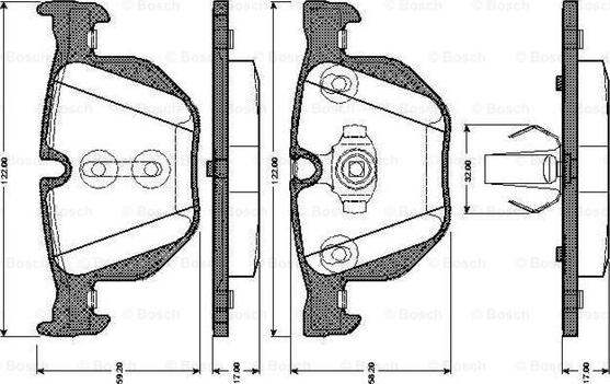 BOSCH 0 986 TB3 034 - Гальмівні колодки, дискові гальма autozip.com.ua