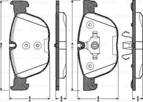 BOSCH 0 986 TB3 035 - Гальмівні колодки, дискові гальма autozip.com.ua