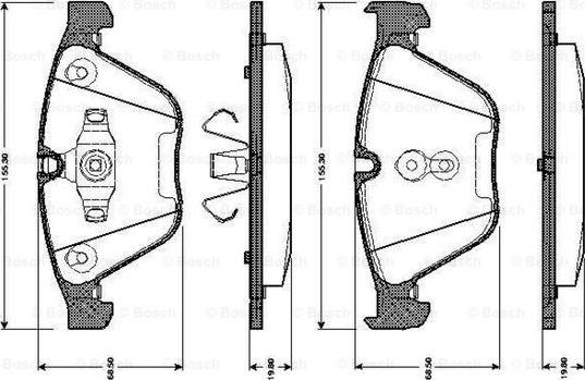 BOSCH 0 986 TB3 033 - Гальмівні колодки, дискові гальма autozip.com.ua