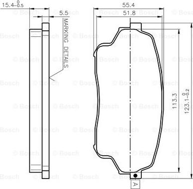 BOSCH 0 986 TB3 023 - Гальмівні колодки, дискові гальма autozip.com.ua