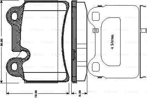 BOSCH 0 986 TB3 075 - Гальмівні колодки, дискові гальма autozip.com.ua