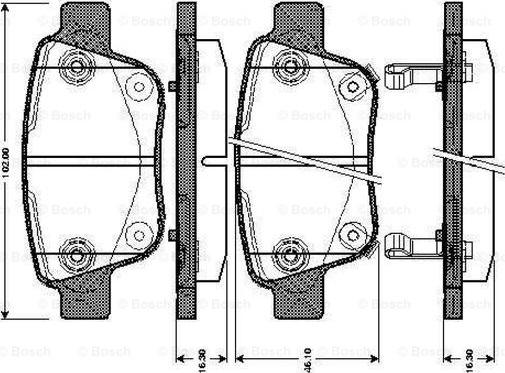 BOSCH 0 986 TB3 072 - Гальмівні колодки, дискові гальма autozip.com.ua