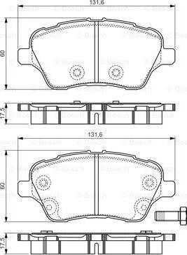 BOSCH 0 986 TB3 199 - Гальмівні колодки, дискові гальма autozip.com.ua