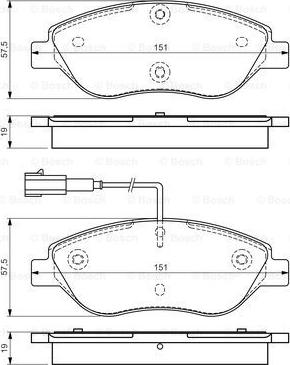 BOSCH 0 986 TB3 155 - Гальмівні колодки, дискові гальма autozip.com.ua