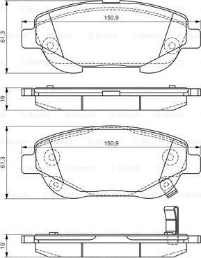 BOSCH 0 986 TB3 151 - Гальмівні колодки, дискові гальма autozip.com.ua