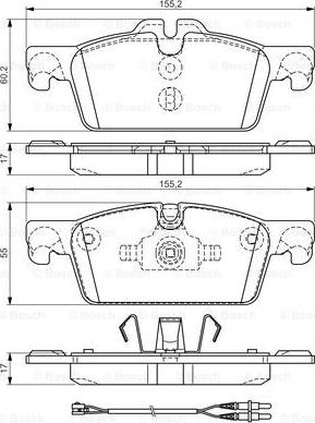 BOSCH 0 986 TB3 161 - Гальмівні колодки, дискові гальма autozip.com.ua