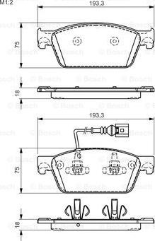 BOSCH 0 986 TB3 163 - Гальмівні колодки, дискові гальма autozip.com.ua