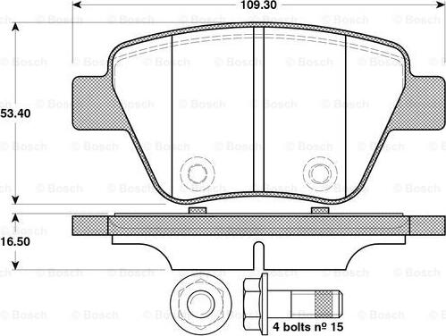 BOSCH 0 986 TB3 114 - Гальмівні колодки, дискові гальма autozip.com.ua