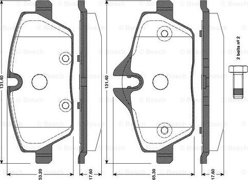 BOSCH 0 986 TB3 112 - Гальмівні колодки, дискові гальма autozip.com.ua