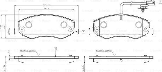 BOSCH 0 986 TB3 132 - Гальмівні колодки, дискові гальма autozip.com.ua