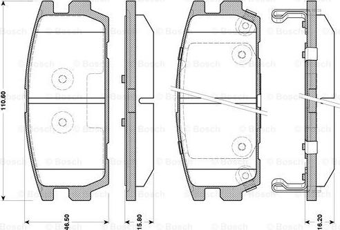 BOSCH 0 986 TB3 127 - Гальмівні колодки, дискові гальма autozip.com.ua