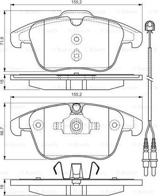 BOSCH 0 986 TB3 201 - Гальмівні колодки, дискові гальма autozip.com.ua