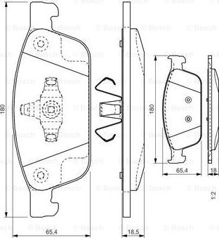 BOSCH 0 986 TB3 207 - Гальмівні колодки, дискові гальма autozip.com.ua