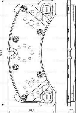 BOSCH 0 986 TB3 217 - Гальмівні колодки, дискові гальма autozip.com.ua