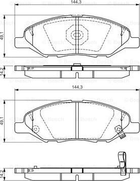 BOSCH 0 986 TB3 228 - Гальмівні колодки, дискові гальма autozip.com.ua