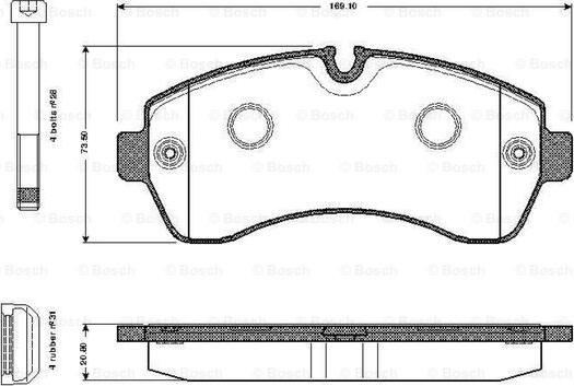 BOSCH 0 986 TB2 946 - Гальмівні колодки, дискові гальма autozip.com.ua