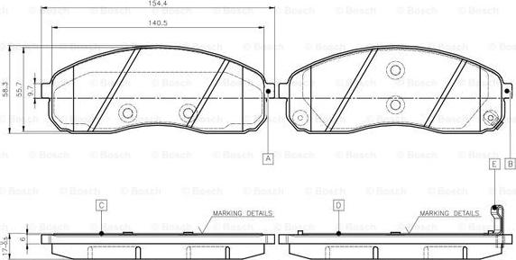 BOSCH 0 986 TB2 947 - Гальмівні колодки, дискові гальма autozip.com.ua