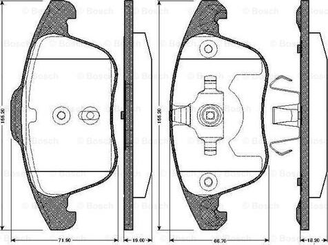 BOSCH 0 986 TB2 950 - Гальмівні колодки, дискові гальма autozip.com.ua