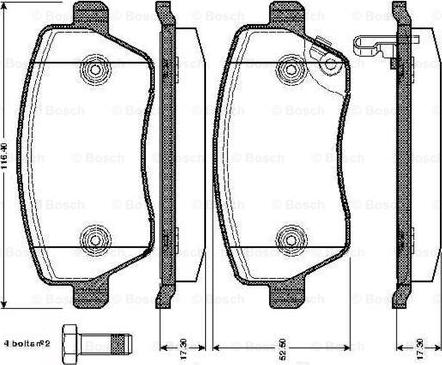 BOSCH 0 986 TB2 965 - Гальмівні колодки, дискові гальма autozip.com.ua