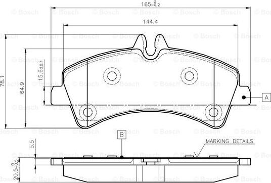 BOSCH 0 986 TB2 982 - Гальмівні колодки, дискові гальма autozip.com.ua