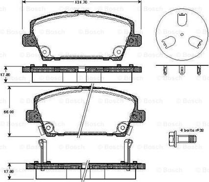 BOSCH 0 986 TB2 934 - Гальмівні колодки, дискові гальма autozip.com.ua