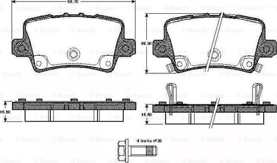 BOSCH 0 986 TB2 974 - Гальмівні колодки, дискові гальма autozip.com.ua