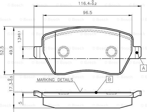 BOSCH 0 986 TB2 448 - Гальмівні колодки, дискові гальма autozip.com.ua