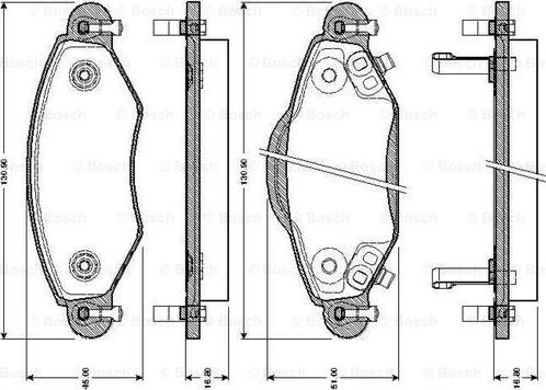 BOSCH 0 986 TB2 443 - Гальмівні колодки, дискові гальма autozip.com.ua