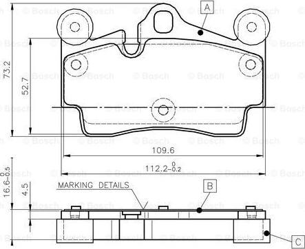 BOSCH 0 986 TB2 456 - Гальмівні колодки, дискові гальма autozip.com.ua