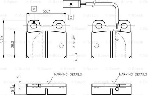 BOSCH 0 986 TB2 469 - Гальмівні колодки, дискові гальма autozip.com.ua