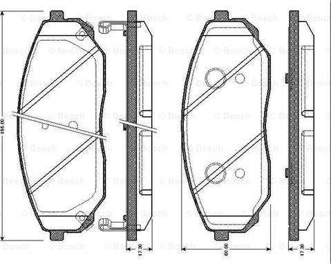 BOSCH 0 986 TB2 461 - Гальмівні колодки, дискові гальма autozip.com.ua